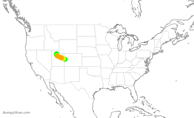 Turbulence forecast map for SKW4246, GJT to SLC