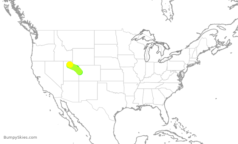 Turbulence forecast map for SKW4246, SLC to GJT