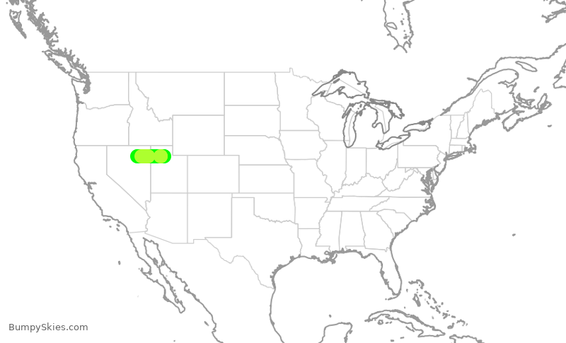 Turbulence forecast map for SKW4260, SLC to EKO