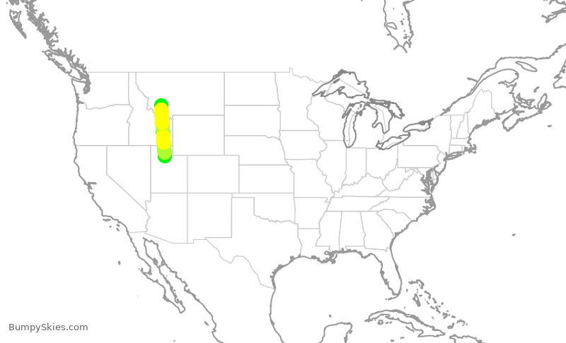Turbulence forecast map for SKW4312, BTM to SLC