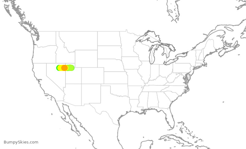 Turbulence forecast map for SKW4317, SLC to EKO