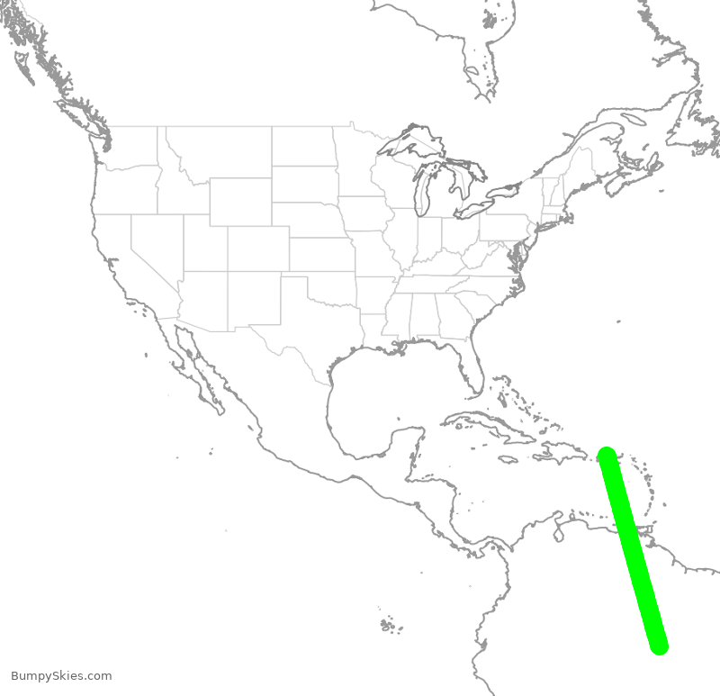 Turbulence forecast map for SKW431, BEG to JSJ