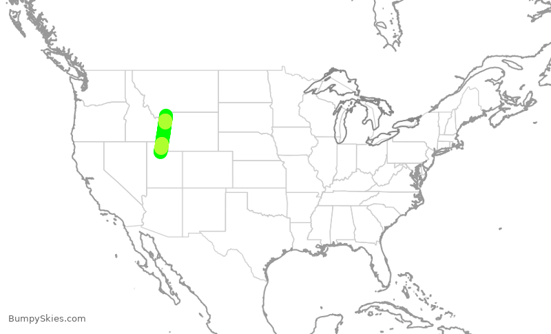 Turbulence forecast map for SKW4320, WYS to SLC