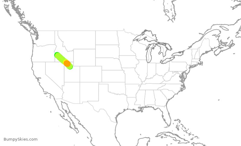 Turbulence forecast map for SKW4446, SLC to BOI