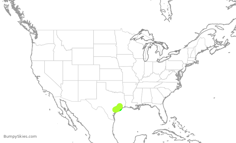 Turbulence forecast map for SKW459, IAH to VCT