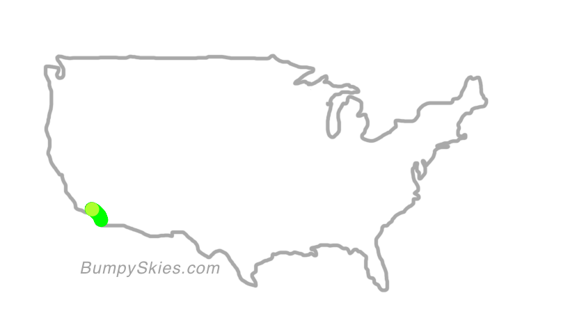 Map of continental US with illustrated flight path and turbulence forecast (described in text below)