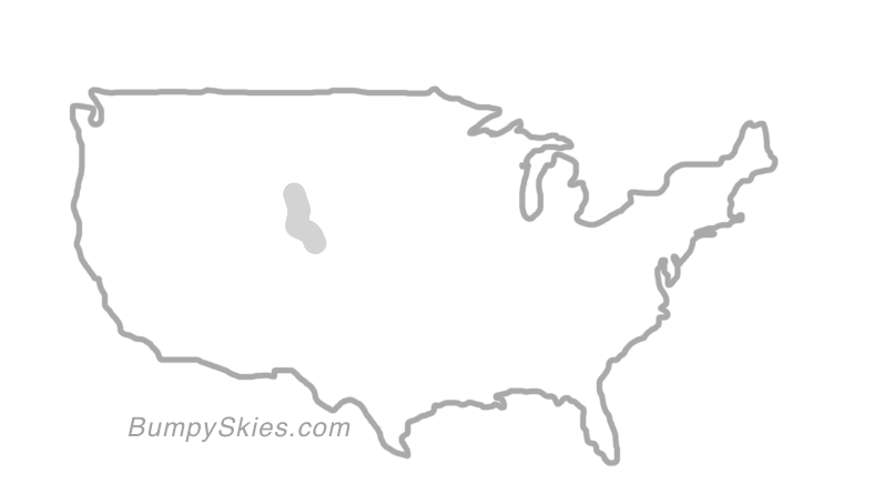 Map of continental US with illustrated flight path and turbulence forecast (described in text below)