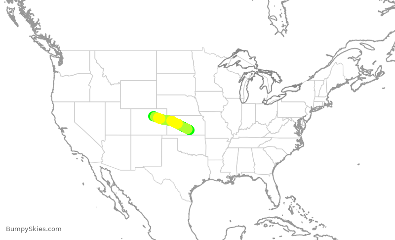 Turbulence forecast map for SKW4755, DEN to ICT