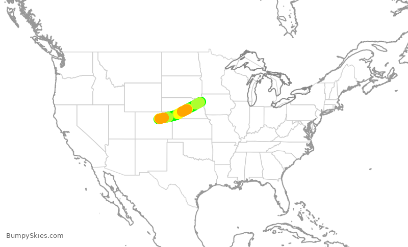 Turbulence forecast map for SKW479, DEN to SUX