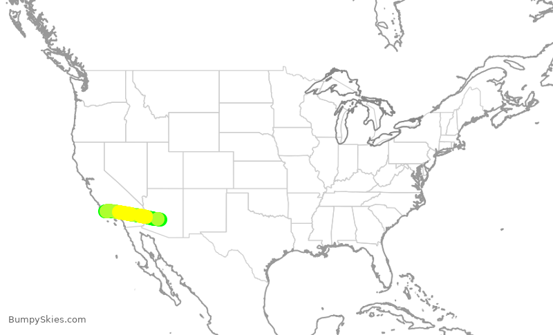 Turbulence forecast map for SKW4903, PHX to SBA