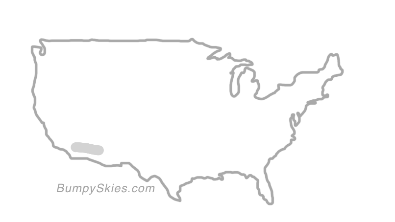 Map of continental US with illustrated flight path and turbulence forecast (described in text below)