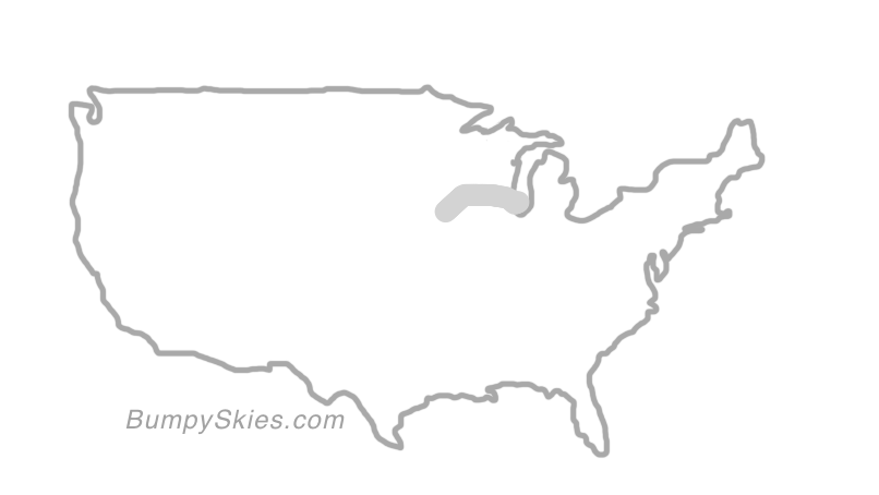 Map of continental US with illustrated flight path and turbulence forecast (described in text below)