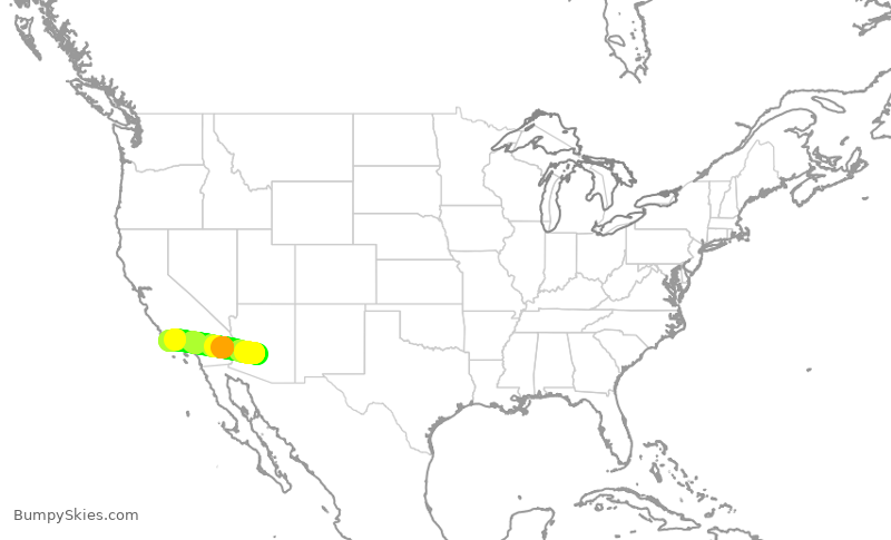 Turbulence forecast map for SKW4927, PHX to SBA