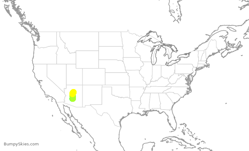 Turbulence forecast map for SKW4979, PHX to FLG