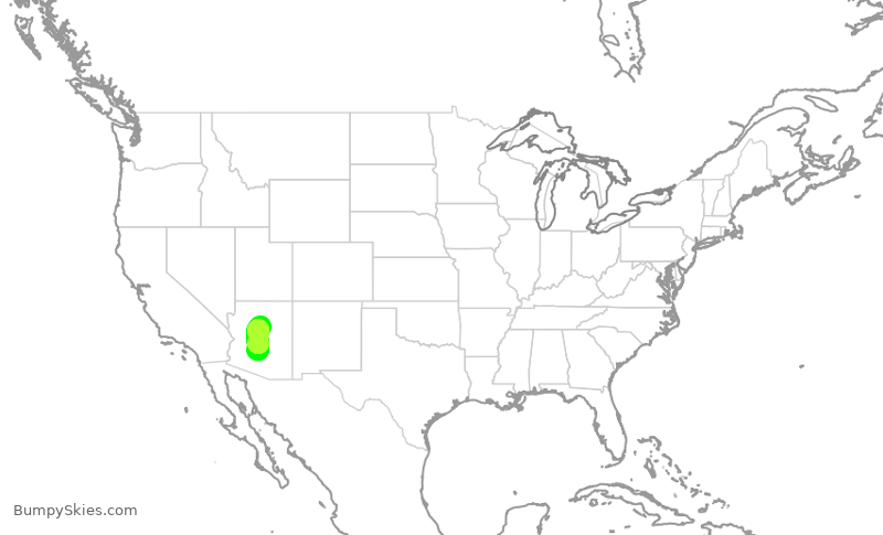 Turbulence forecast map for SKW4986, PHX to FLG