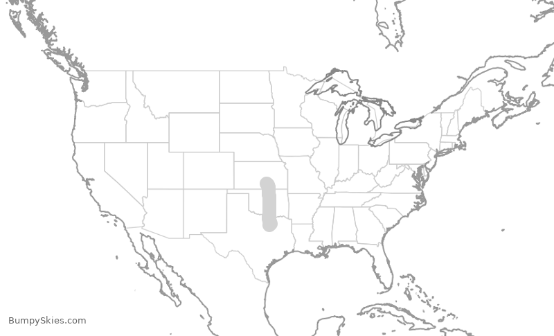 Turbulence forecast map for SKW5006, DFW to ICT