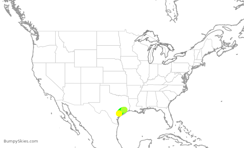 Turbulence forecast map for SKW5073, VCT to IAH