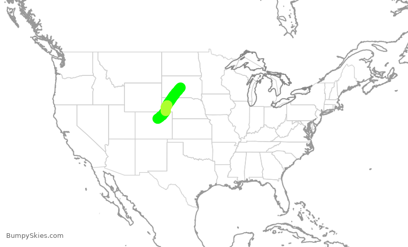 Turbulence forecast map for SKW5084, PIR to DEN