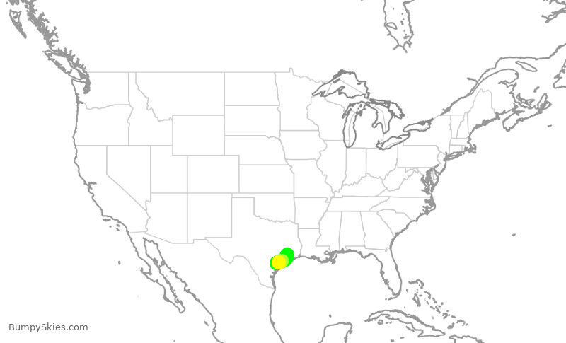 Turbulence forecast map for SKW5092, IAH to VCT