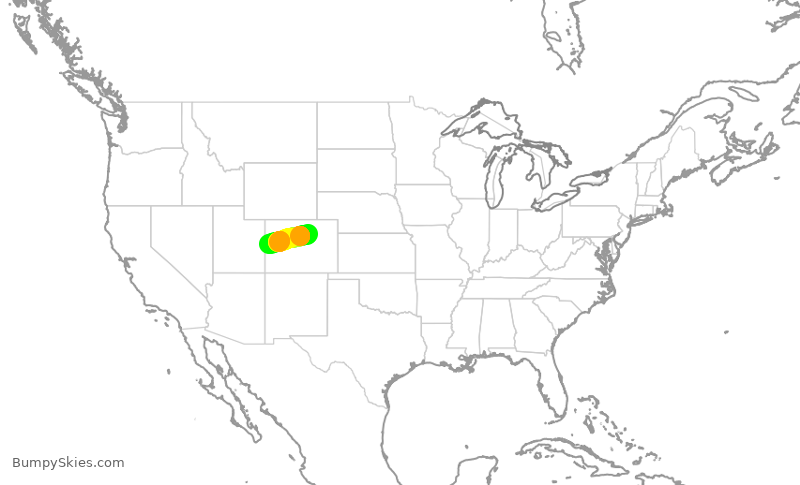 Turbulence forecast map for SKW510, DEN to GJT
