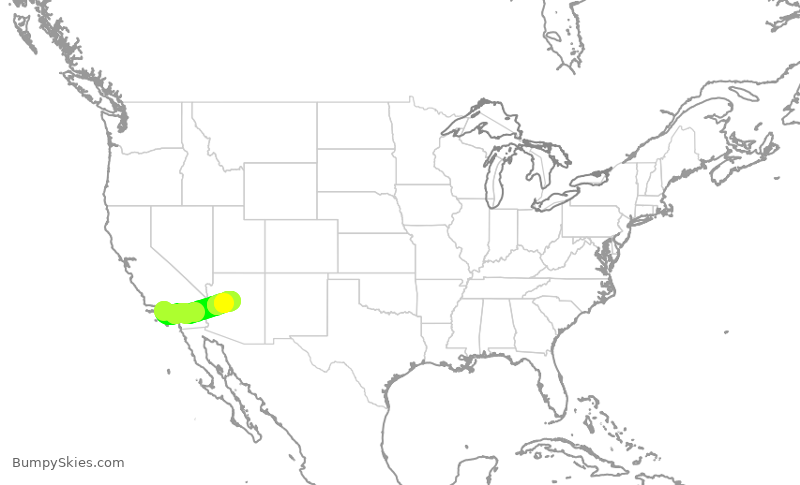 Turbulence forecast map for SKW510, LAX to PRC