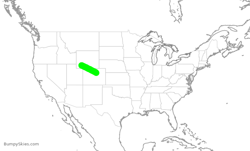 Turbulence forecast map for SKW5125, DEN to RKS