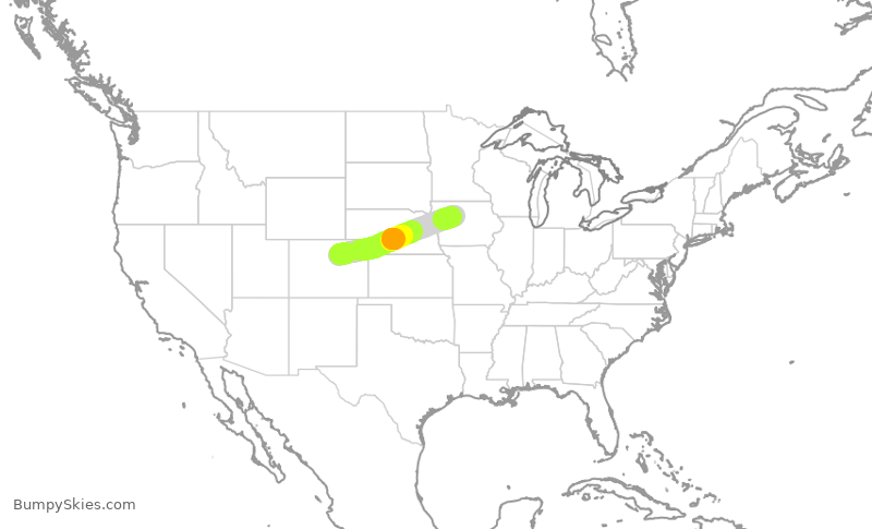 Turbulence forecast map for SKW5130, DEN to FOD