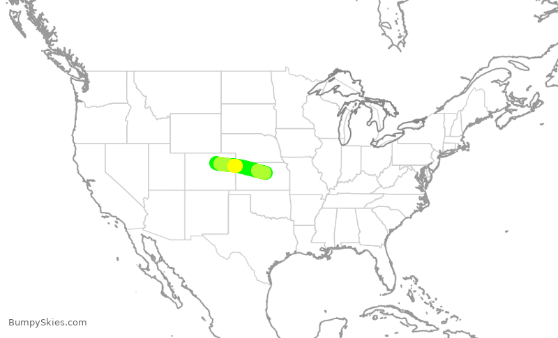 Turbulence forecast map for SKW513, DEN to SLN