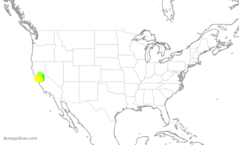 Turbulence forecast map for SKW5323, SMF to SFO