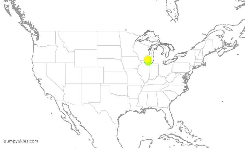 Turbulence forecast map for SKW5402, MKE to ORD