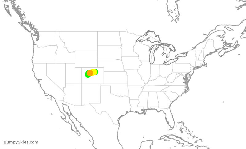 Turbulence forecast map for SKW5444, DEN to ASE