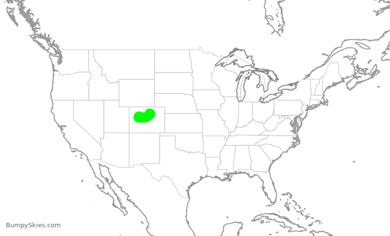 Turbulence forecast map for SKW5607, ASE to DEN