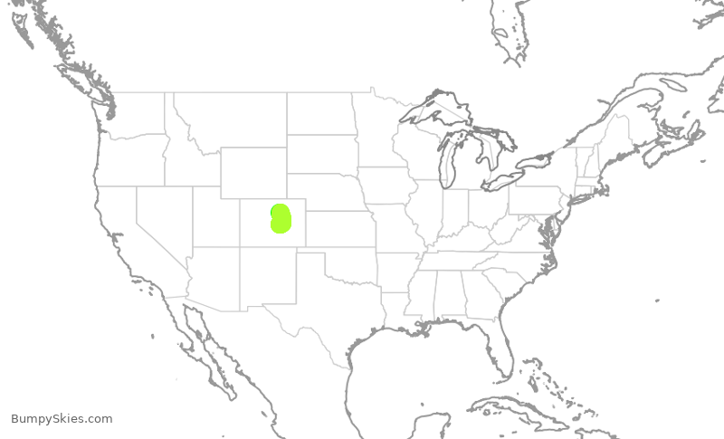 Turbulence forecast map for SKW5614, DEN to COS
