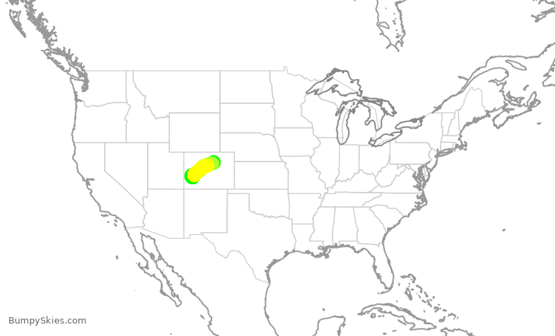 Turbulence forecast map for SKW5616, DEN to MTJ