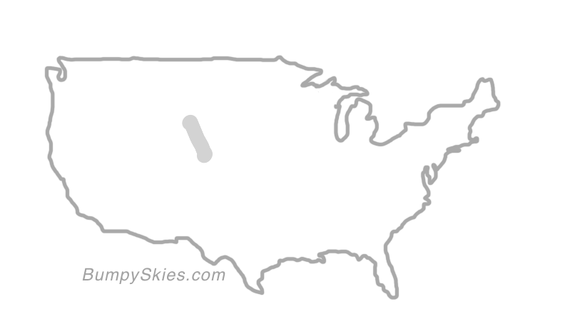 Map of continental US with illustrated flight path and turbulence forecast (described in text below)