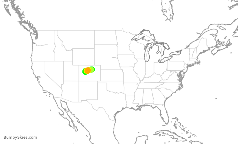 Turbulence forecast map for SKW5697, DEN to ASE