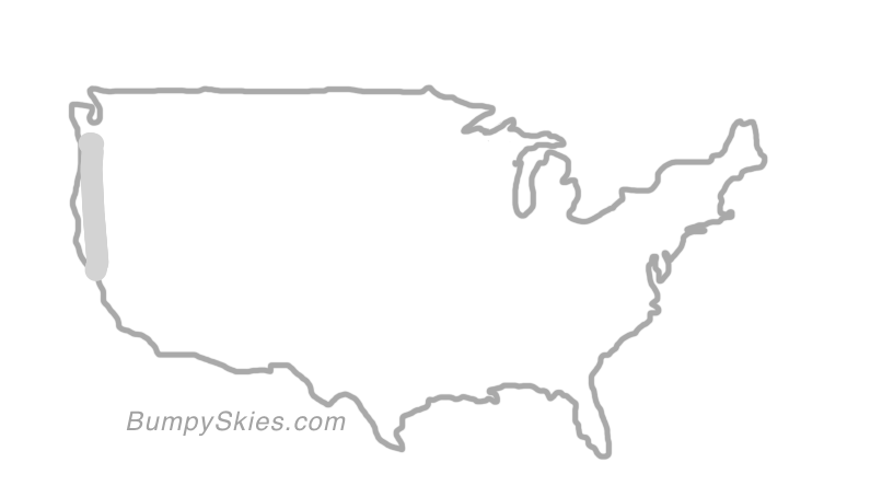 Map of continental US with illustrated flight path and turbulence forecast (described in text below)