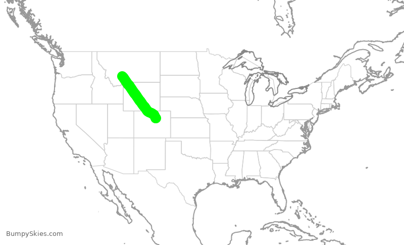 Turbulence forecast map for SKW5736, BZN to DEN