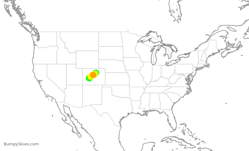 Turbulence forecast map for SKW5749, GUC to DEN