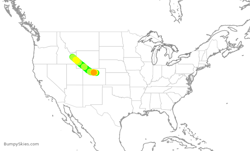 Turbulence forecast map for SKW576, DEN to IDA