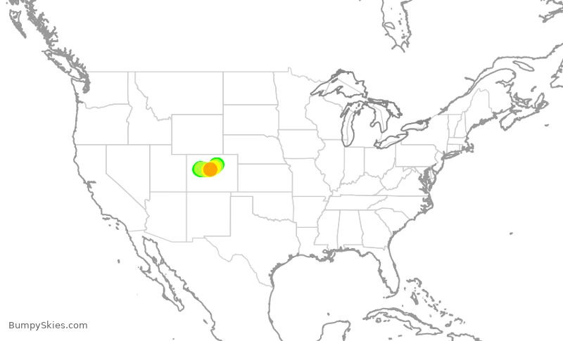Turbulence forecast map for SKW5774, ASE to DEN