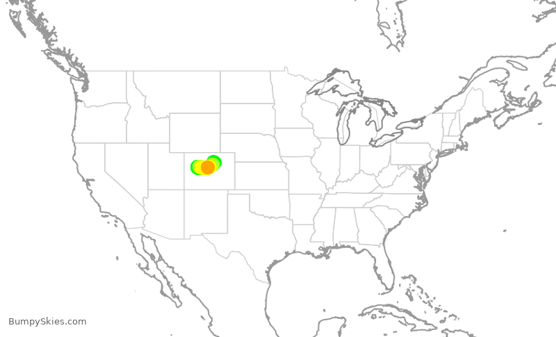 Turbulence forecast map for SKW5778, ASE to DEN