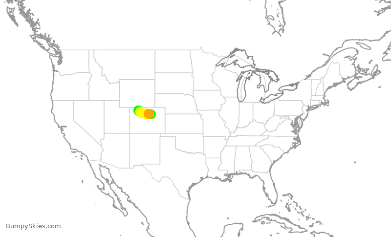 Turbulence forecast map for SKW5789, DEN to HDN