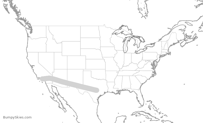 Turbulence forecast map for SKW5841, AUS to LAX