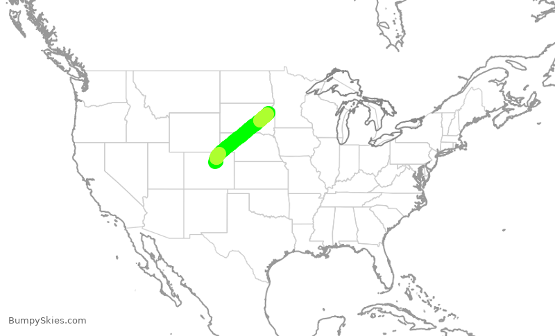 Turbulence forecast map for SKW586, DEN to ATY