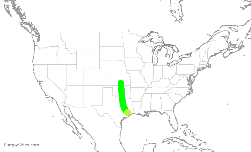 Turbulence forecast map for SKW5873, ICT to IAH