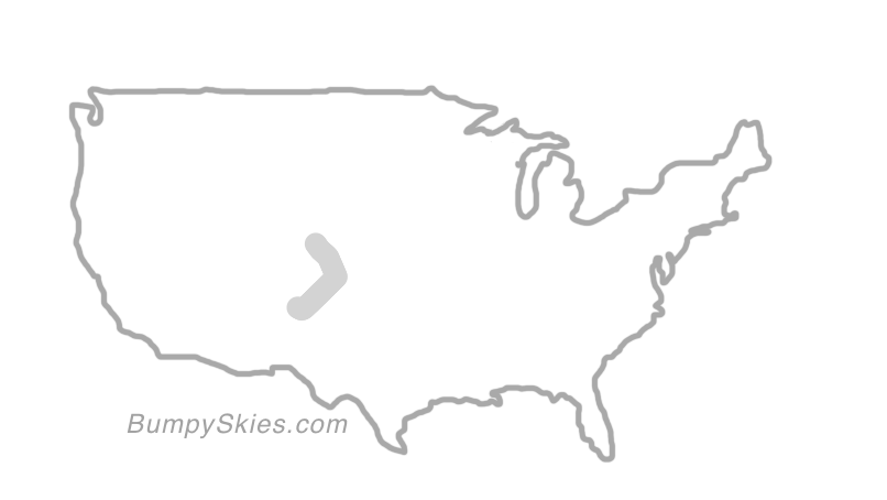 Map of continental US with illustrated flight path and turbulence forecast (described in text below)