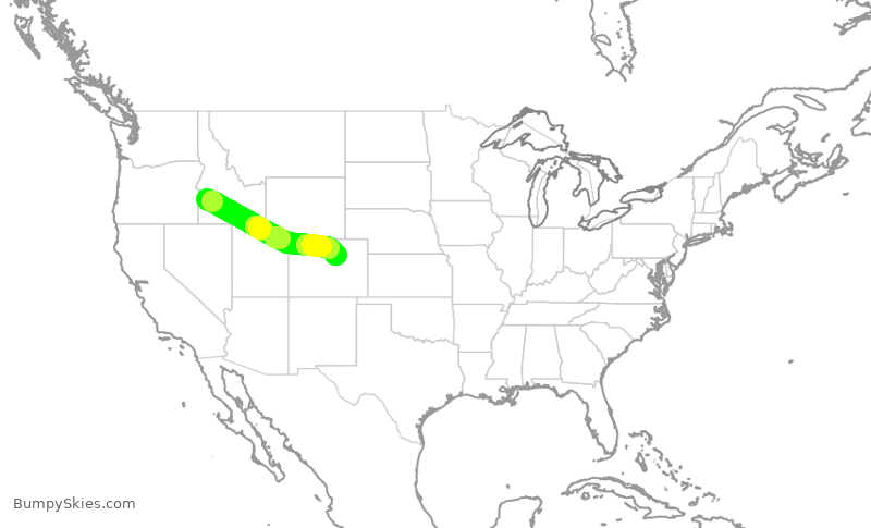 Turbulence forecast map for SKW6041, BOI to DEN