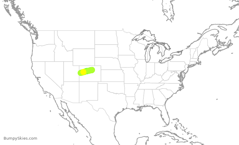 Turbulence forecast map for SKW6041, DEN to GJT