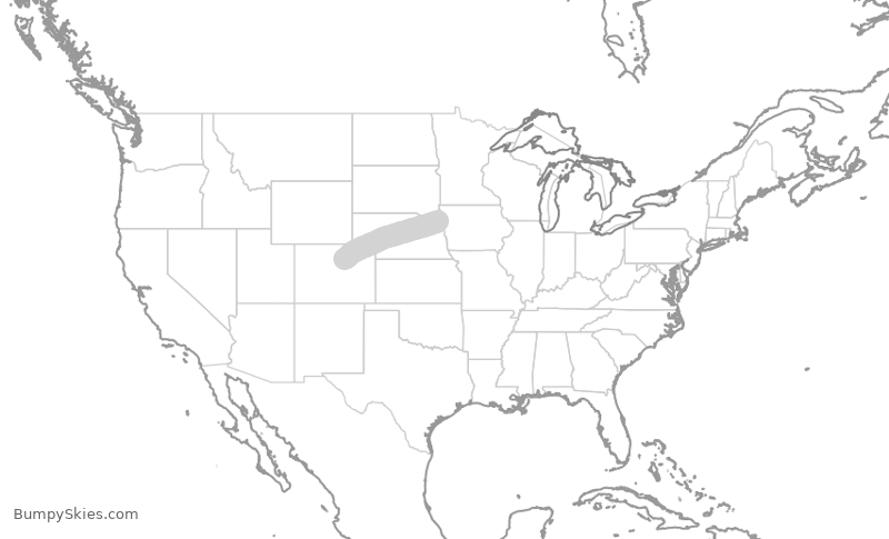 Turbulence forecast map for SKW6078, SUX to DEN